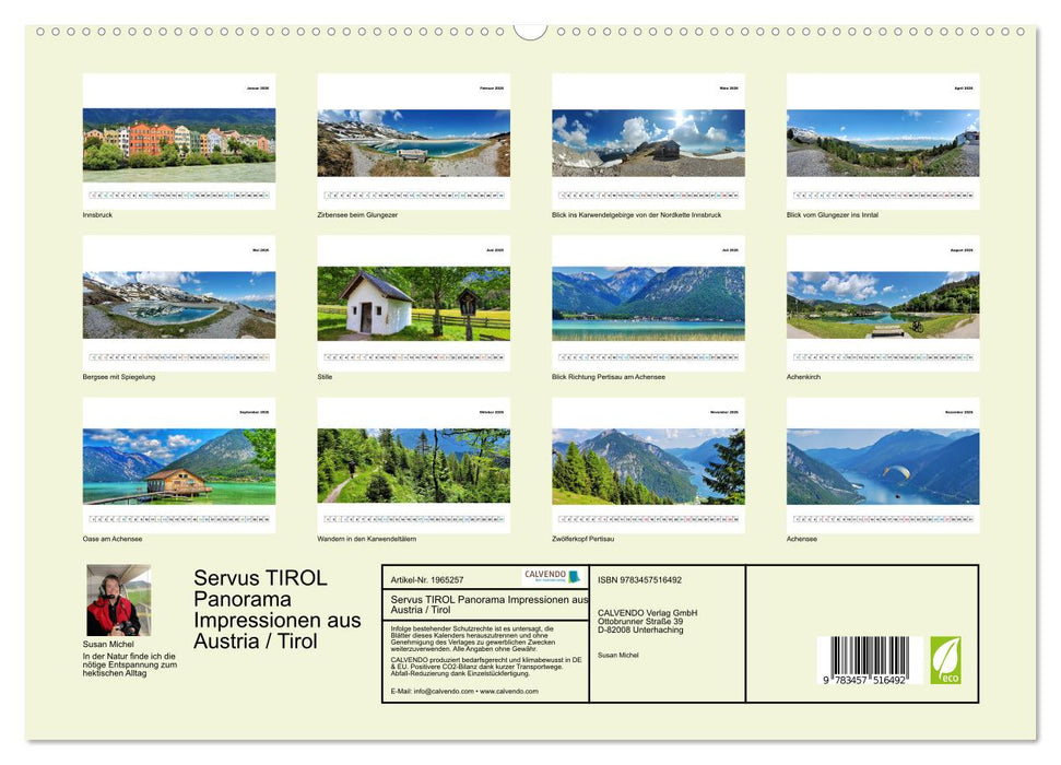 Servus TIROL Panorama Impressionen aus Austria / Tirol (CALVENDO Premium Wandkalender 2026)