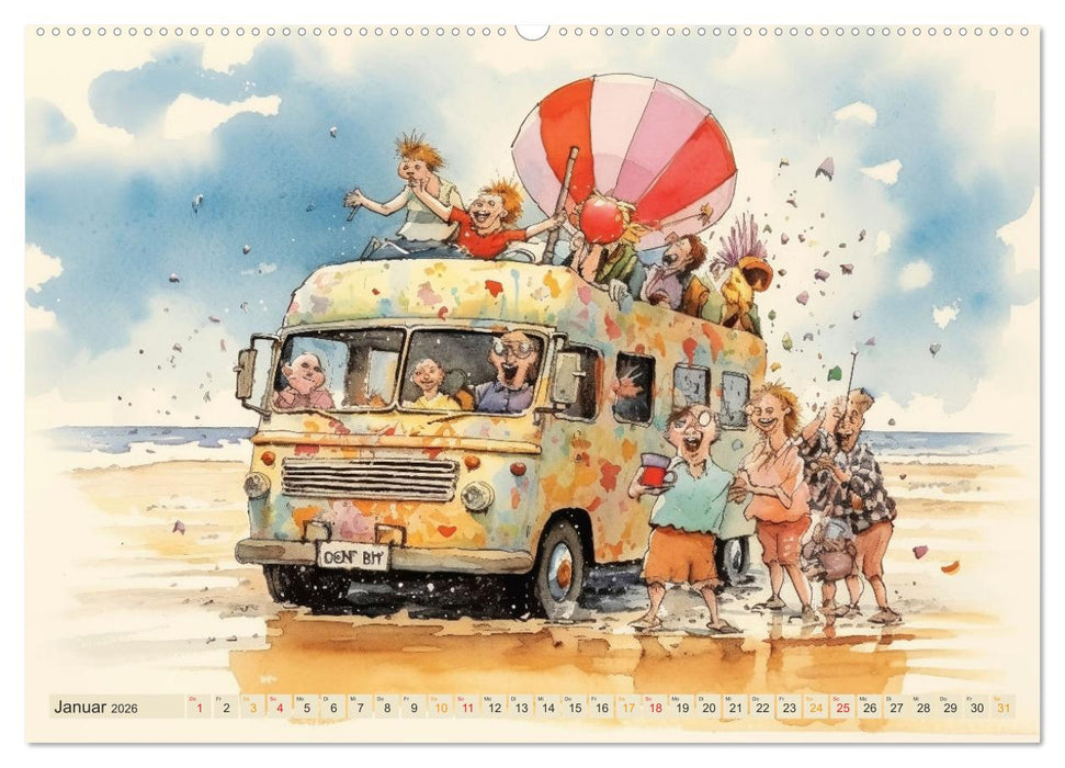 Am Strand da ist was los (CALVENDO Premium Wandkalender 2026)