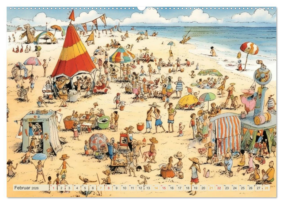 Am Strand da ist was los (CALVENDO Premium Wandkalender 2026)
