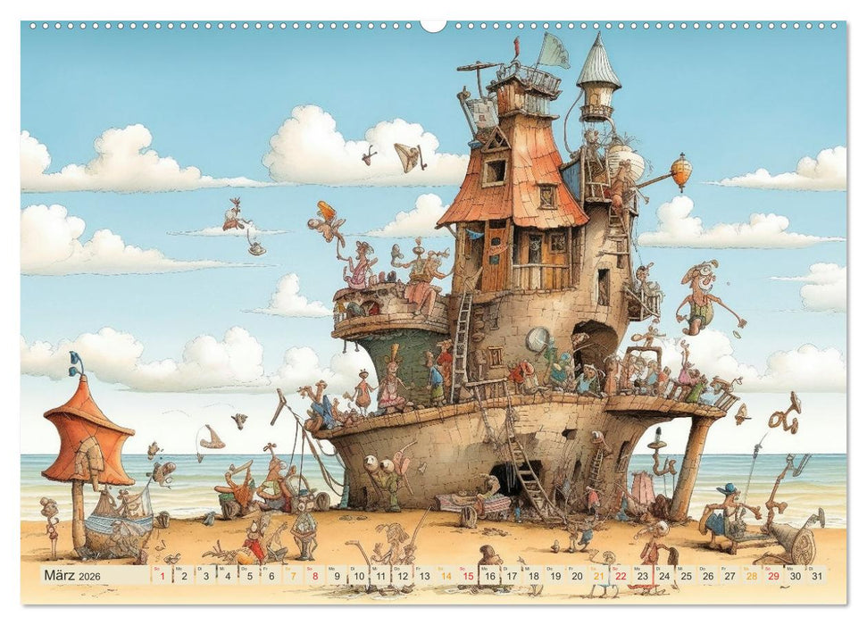 Am Strand da ist was los (CALVENDO Premium Wandkalender 2026)