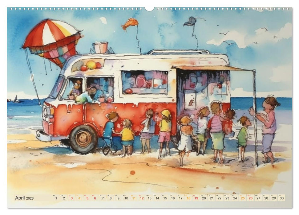 Am Strand da ist was los (CALVENDO Premium Wandkalender 2026)