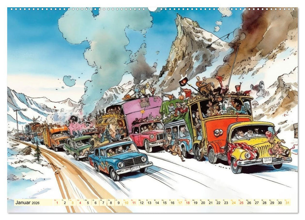 Mit dem Auto unterwegs (CALVENDO Premium Wandkalender 2026)