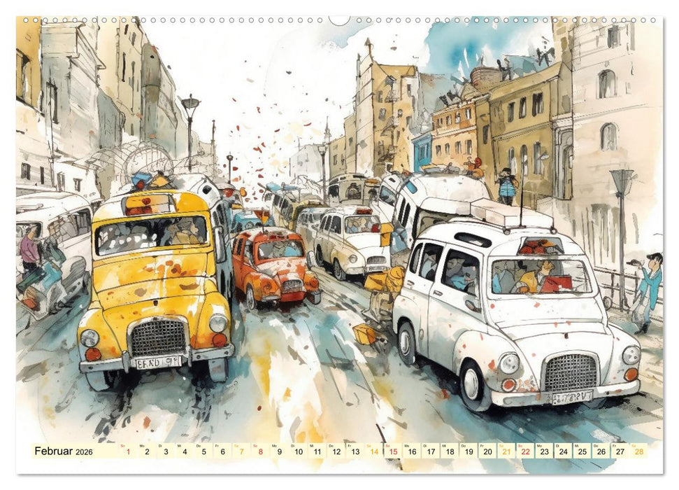 Mit dem Auto unterwegs (CALVENDO Premium Wandkalender 2026)