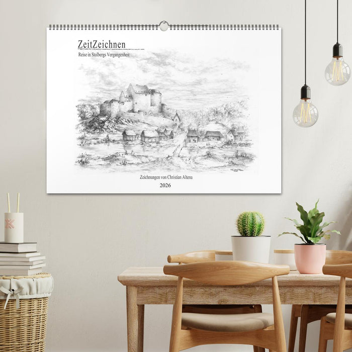 ZeitZeichnen - Reise in Stolbergs Vergangenheit (CALVENDO Wandkalender 2026)