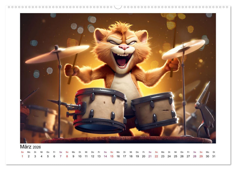 CatDogBand (CALVENDO Premium Wandkalender 2026)