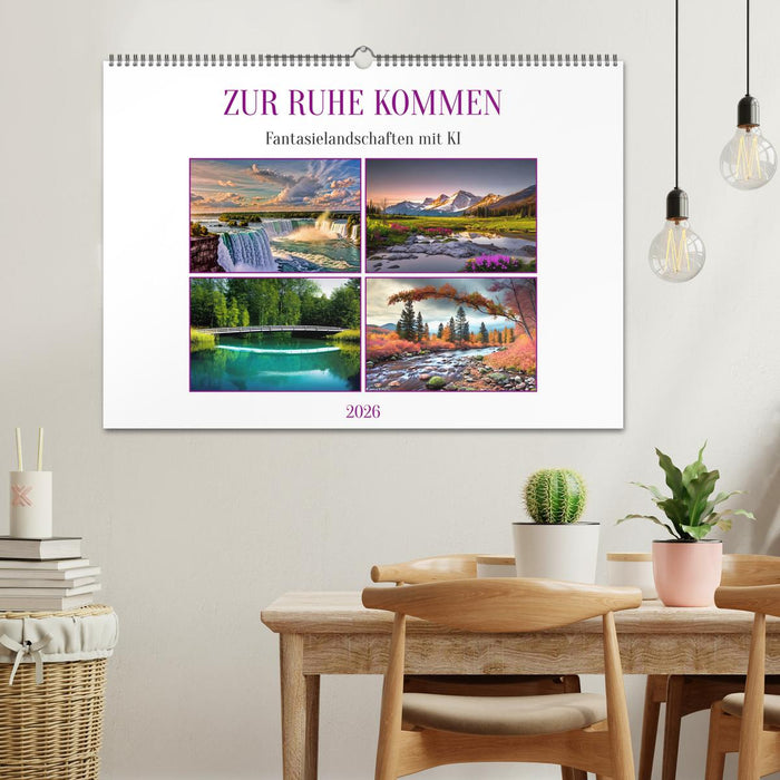 Zur Ruhe kommen Fantasiereisen mit KI (CALVENDO Wandkalender 2026)