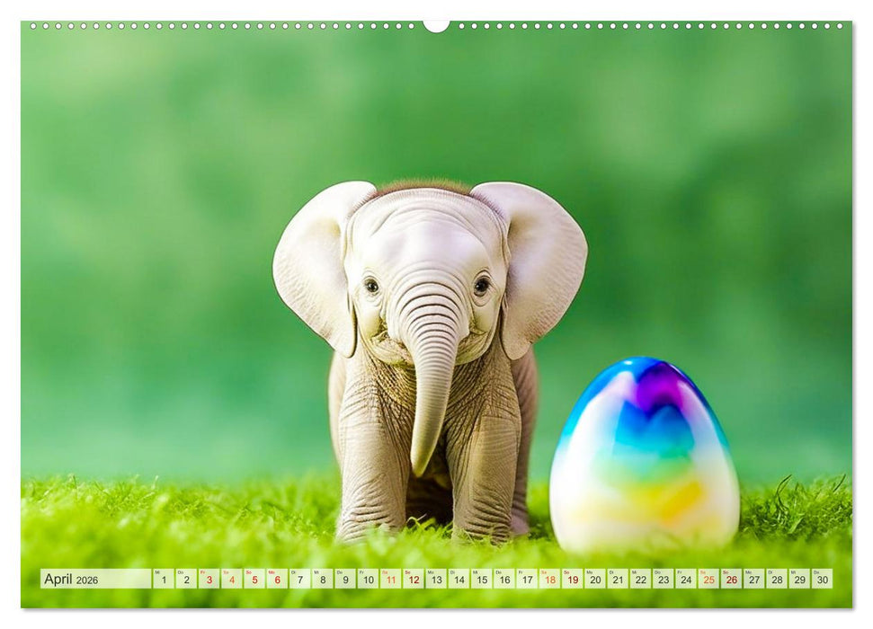Der kleine weiße Elefant (CALVENDO Wandkalender 2026)