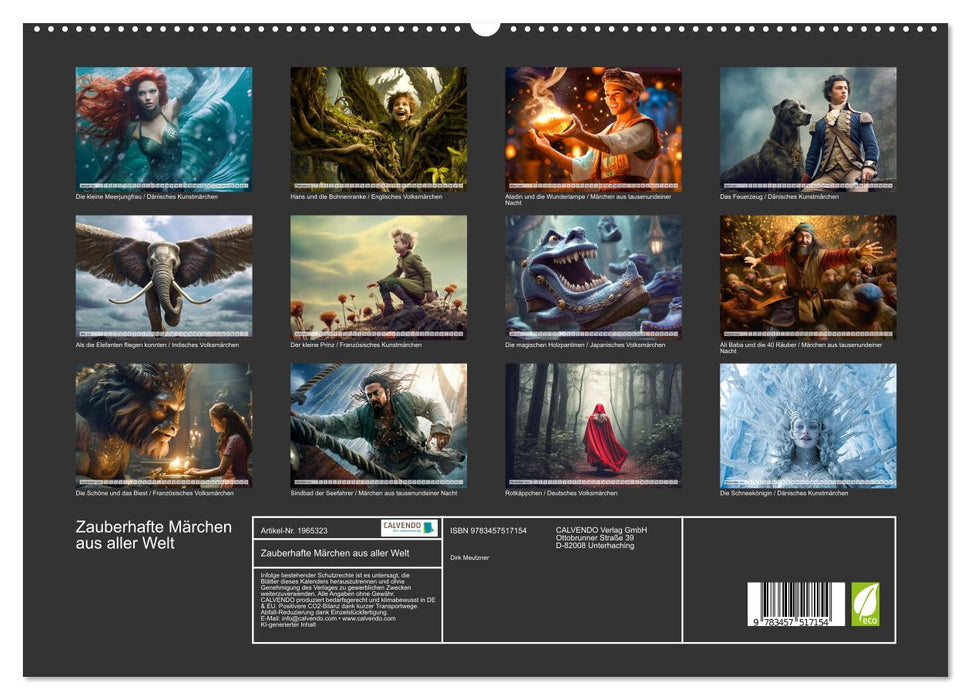 Zauberhafte Märchen aus aller Welt (CALVENDO Premium Wandkalender 2026)