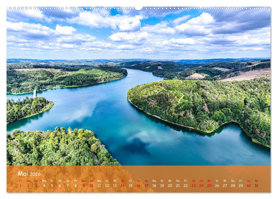Talsperren der Ruhr und ihrer Nebenflüsse aus der Vogelperspektive (CALVENDO Premium Wandkalender 2026)
