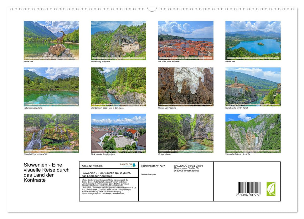 Slowenien - Eine visuelle Reise durch das Land der Kontraste (CALVENDO Premium Wandkalender 2026)