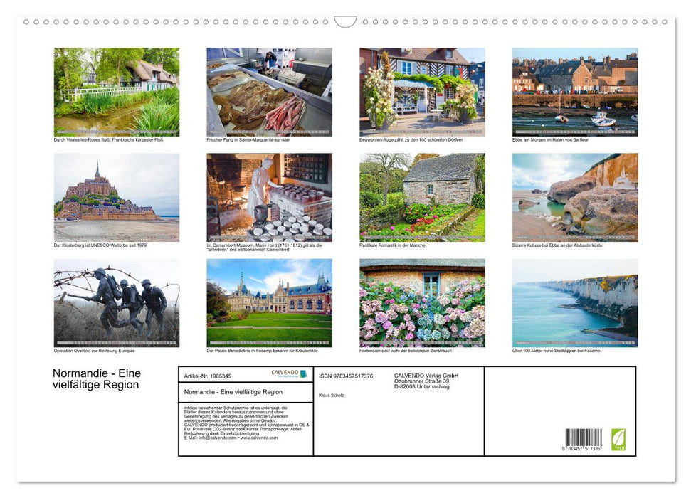 Normandie - Eine vielfältige Region (CALVENDO Wandkalender 2026)