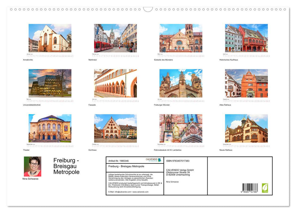 Freiburg - Breisgau Metropole (CALVENDO Wandkalender 2026)