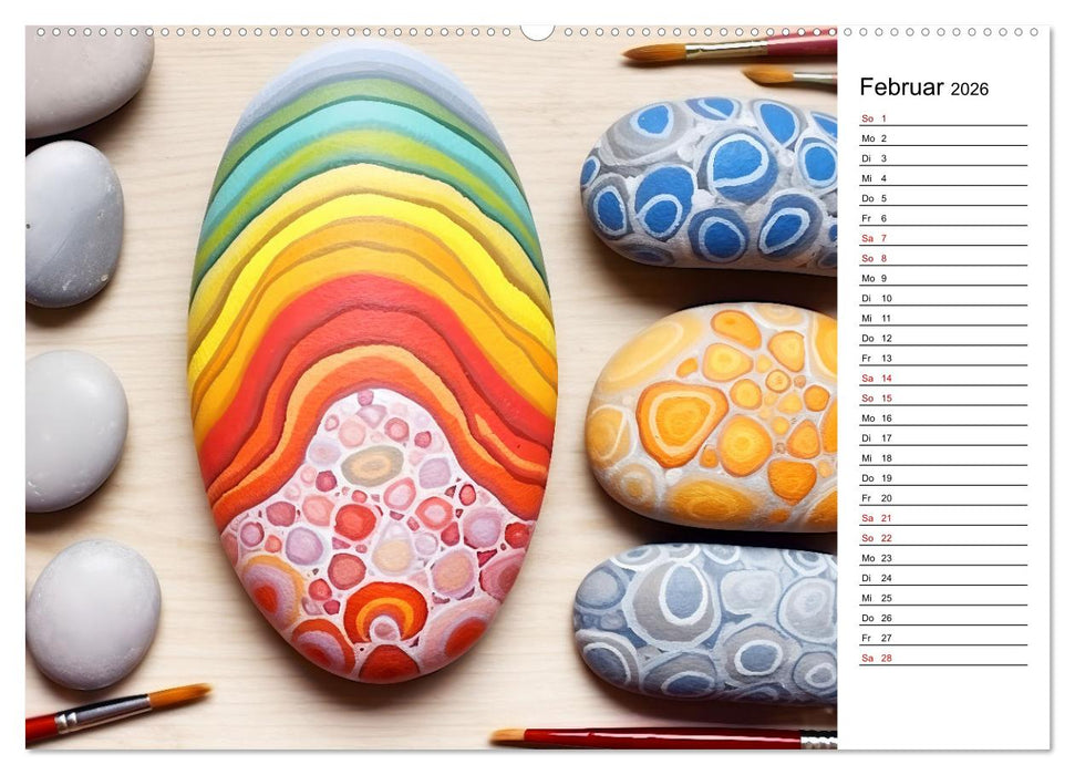 Do-It-Yourself Kunst - Entdecke die Freude am Steine bemalen (CALVENDO Premium Wandkalender 2026)