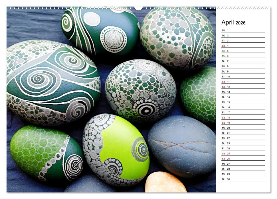 Do-It-Yourself Kunst - Entdecke die Freude am Steine bemalen (CALVENDO Premium Wandkalender 2026)
