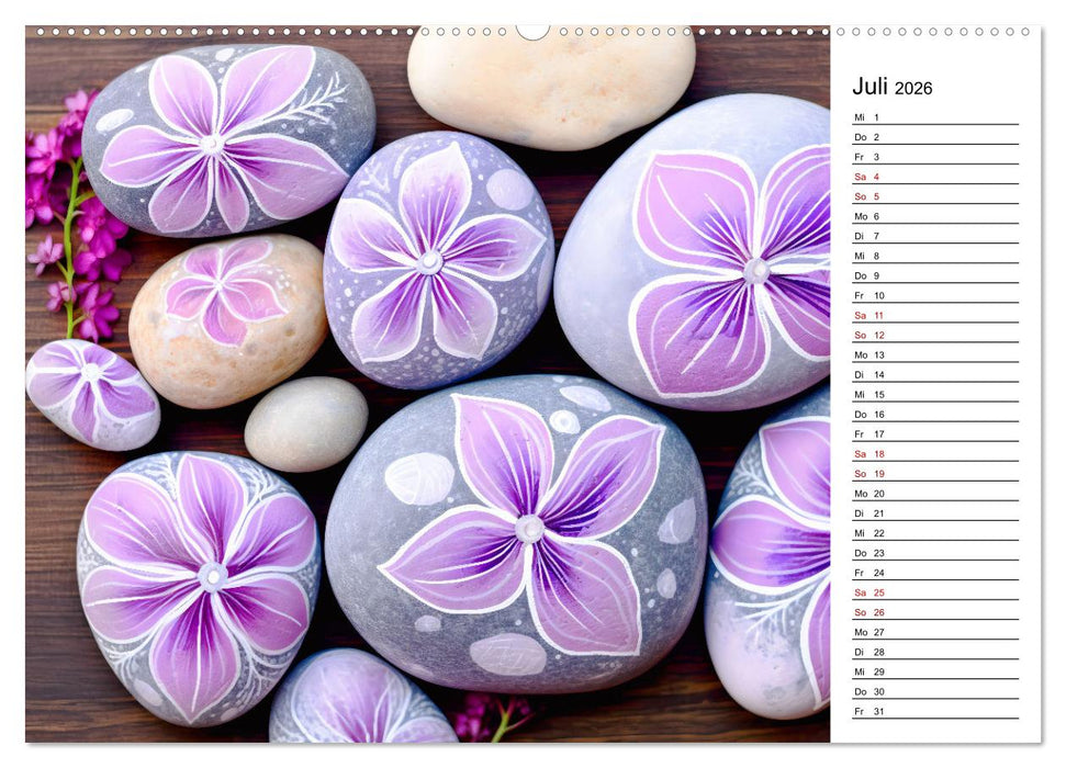 Do-It-Yourself Kunst - Entdecke die Freude am Steine bemalen (CALVENDO Premium Wandkalender 2026)