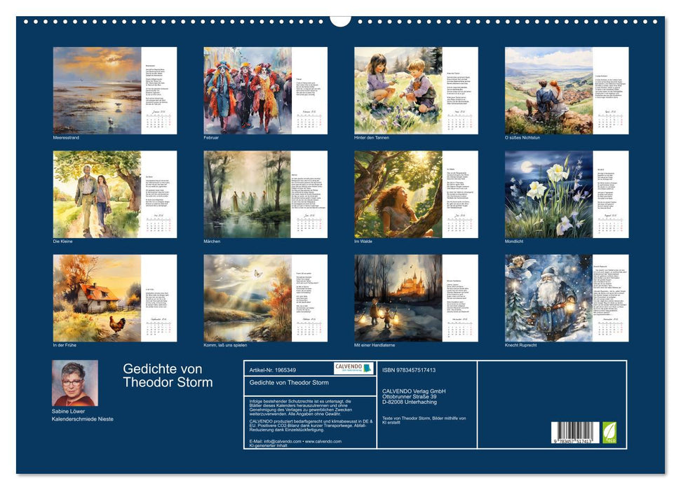 Gedichte von Theodor Storm (CALVENDO Wandkalender 2026)