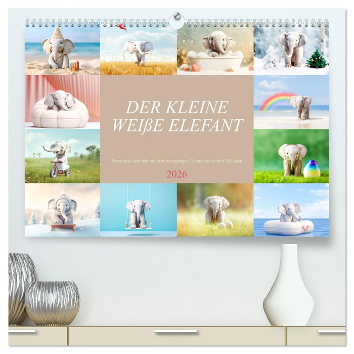 Der kleine weiße Elefant (CALVENDO Premium Wandkalender 2026)