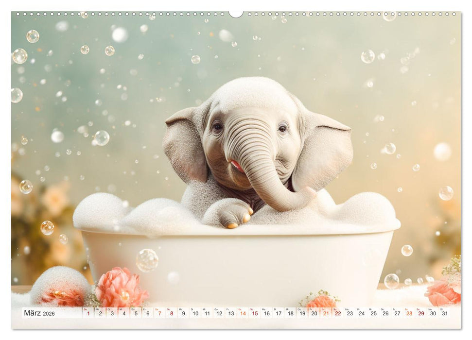 Der kleine weiße Elefant (CALVENDO Premium Wandkalender 2026)