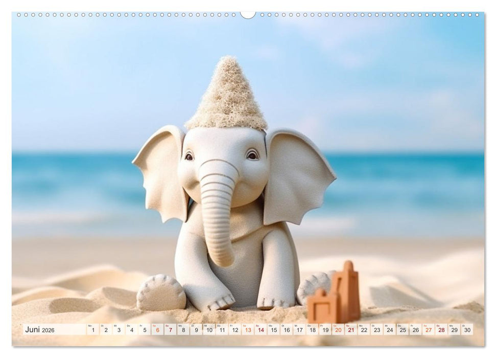 Der kleine weiße Elefant (CALVENDO Premium Wandkalender 2026)