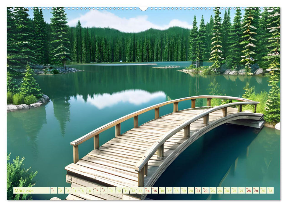 Zur Ruhe kommen Fantasiereisen mit KI (CALVENDO Premium Wandkalender 2026)