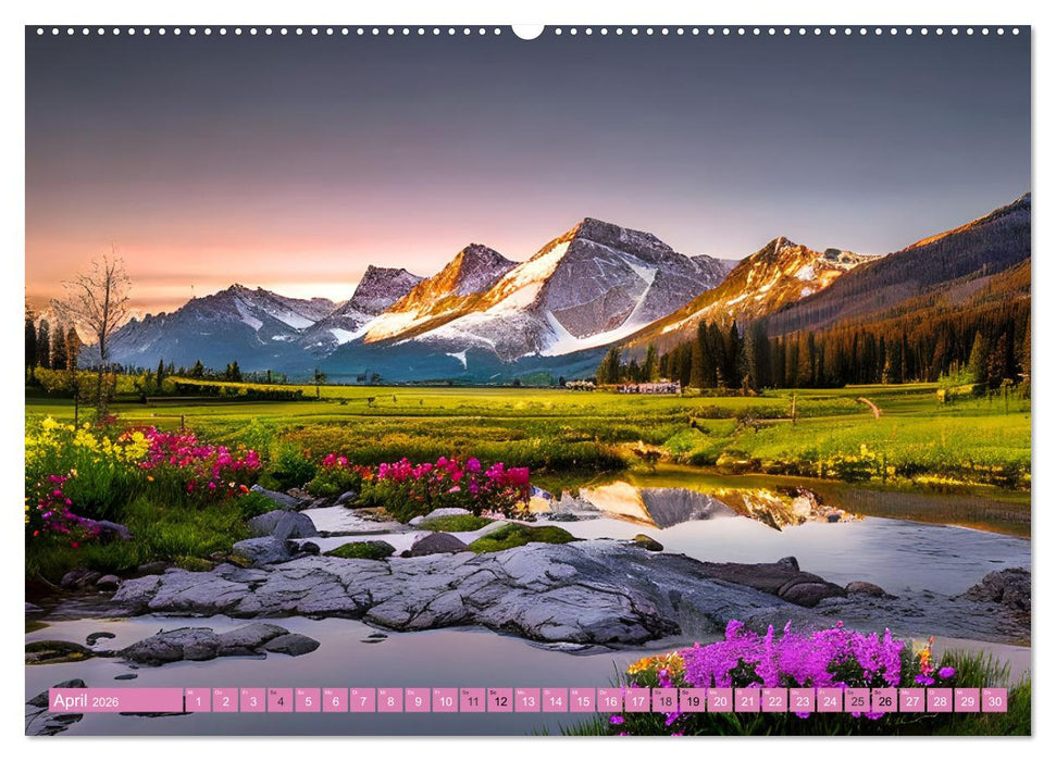 Zur Ruhe kommen Fantasiereisen mit KI (CALVENDO Premium Wandkalender 2026)