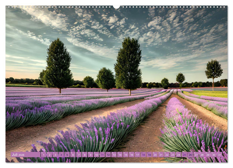 Zur Ruhe kommen Fantasiereisen mit KI (CALVENDO Premium Wandkalender 2026)