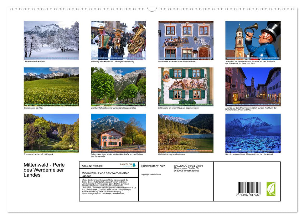 Mittenwald - Perle des Werdenfelser Landes (CALVENDO Premium Wandkalender 2026)