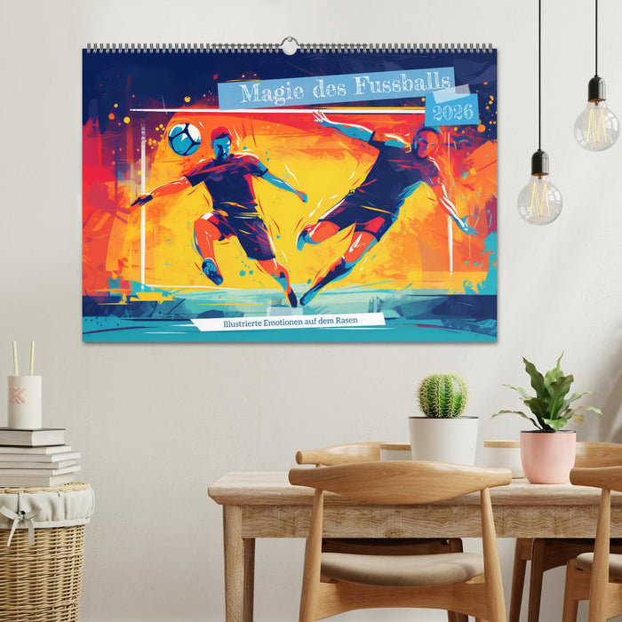 Magie des Fussballs - Illustrierte Emotionen auf dem Rasen (CALVENDO Wandkalender 2026)