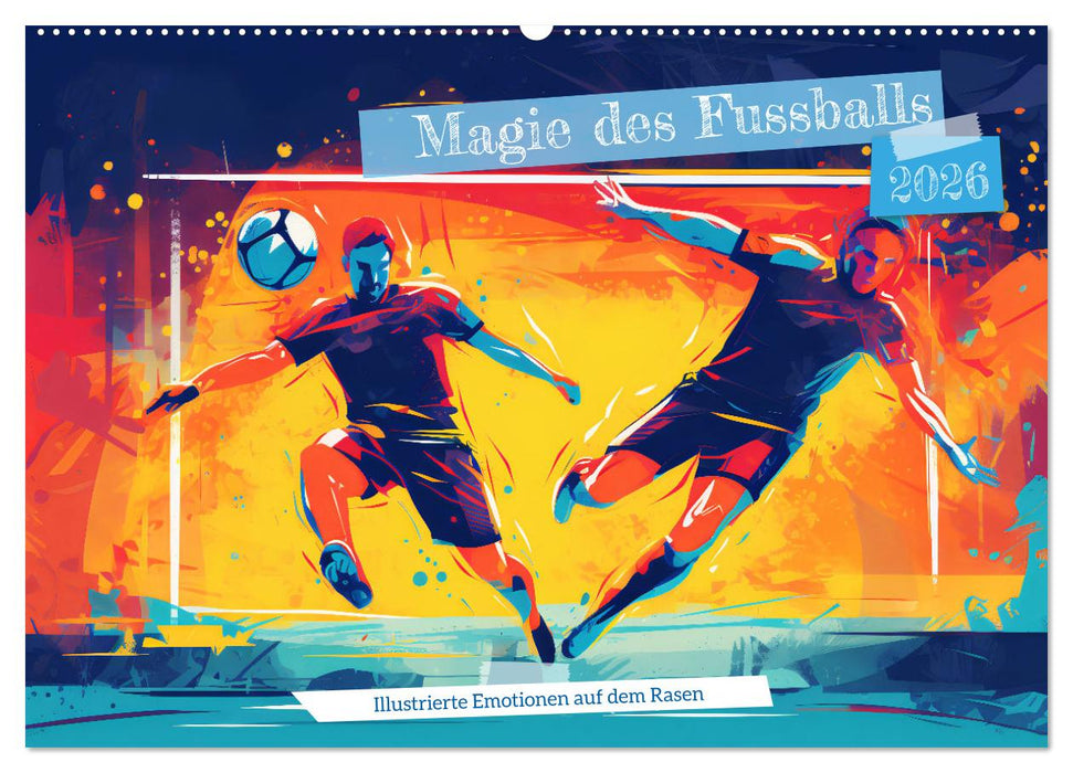 Magie des Fussballs - Illustrierte Emotionen auf dem Rasen (CALVENDO Wandkalender 2026)