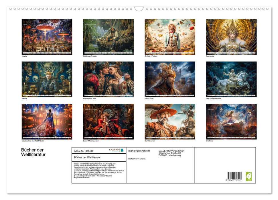 Bücher der Weltliteratur (CALVENDO Wandkalender 2026)