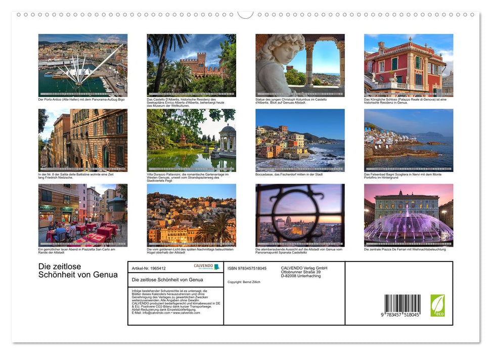 Die zeitlose Schönheit von Genua (CALVENDO Premium Wandkalender 2026)