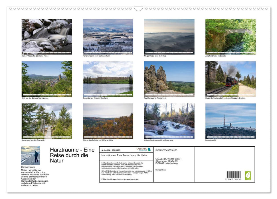 Harzträume - Eine Reise durch die Natur (CALVENDO Wandkalender 2026)