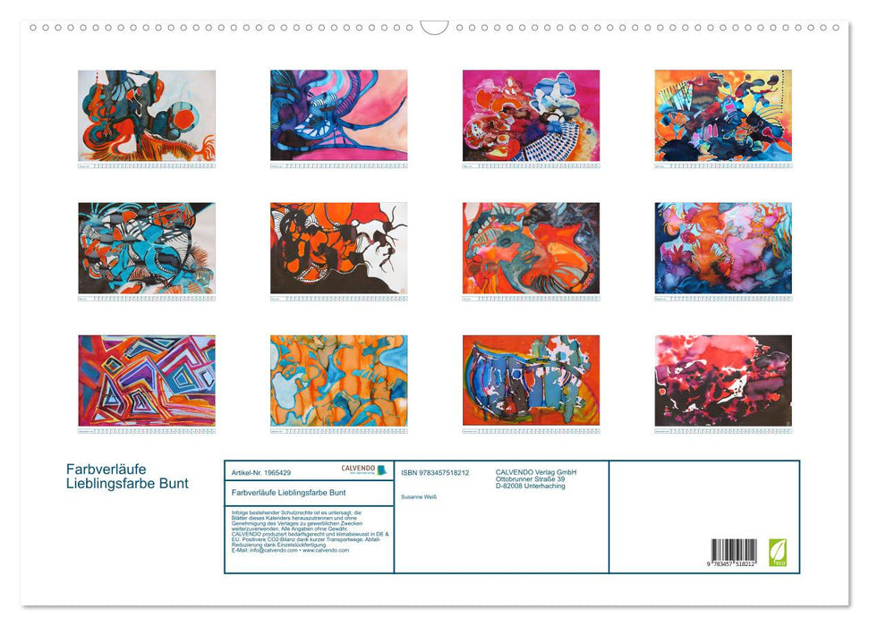 Farbverläufe Lieblingsfarbe Bunt (CALVENDO Wandkalender 2026)