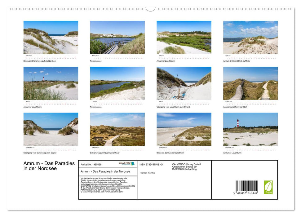Amrum - Das Paradies in der Nordsee (CALVENDO Premium Wandkalender 2026)