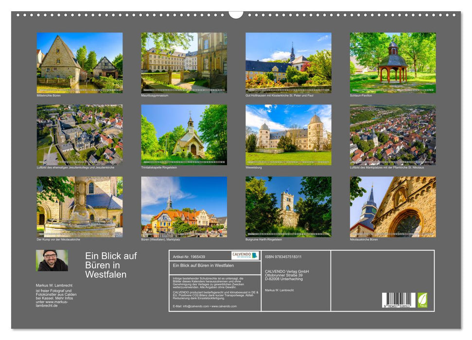 Ein Blick auf Büren in Westfalen (CALVENDO Wandkalender 2026)