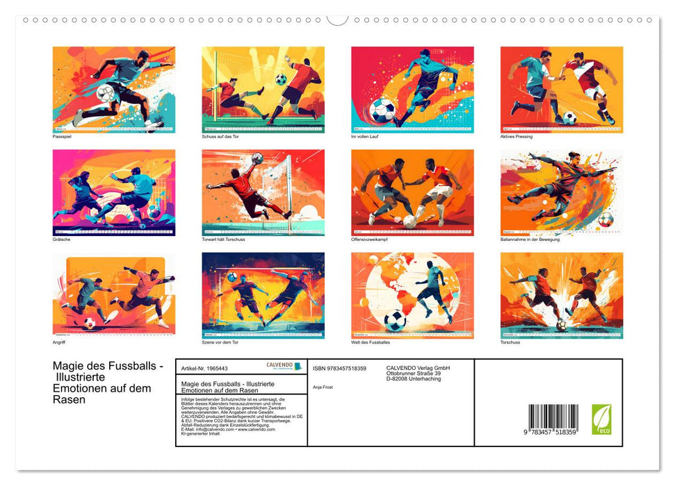 Magie des Fussballs - Illustrierte Emotionen auf dem Rasen (CALVENDO Premium Wandkalender 2026)