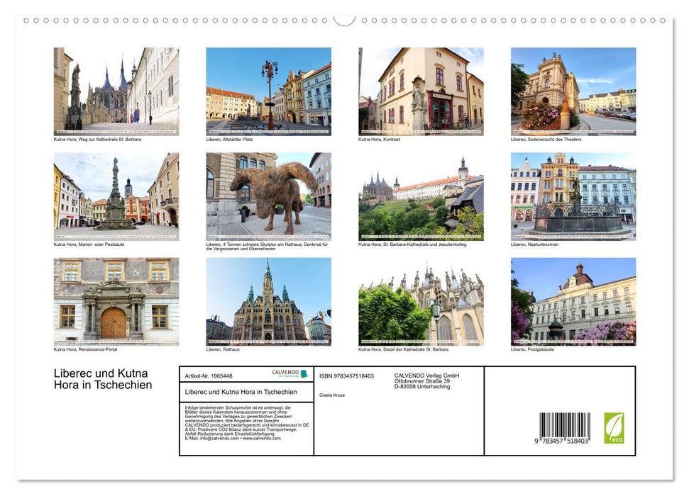 Liberec und Kutna Hora in Tschechien (CALVENDO Premium Wandkalender 2026)