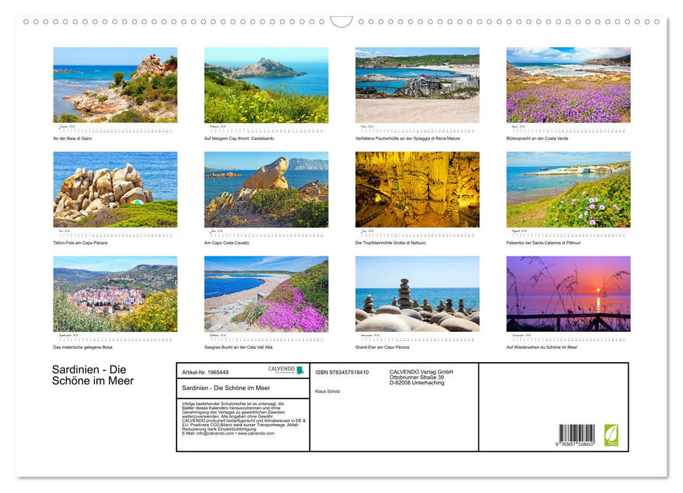 Sardinien - Die Schöne im Meer (CALVENDO Wandkalender 2026)