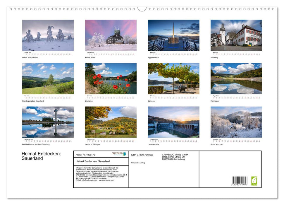 Heimat Entdecken: Sauerland (CALVENDO Wandkalender 2026)