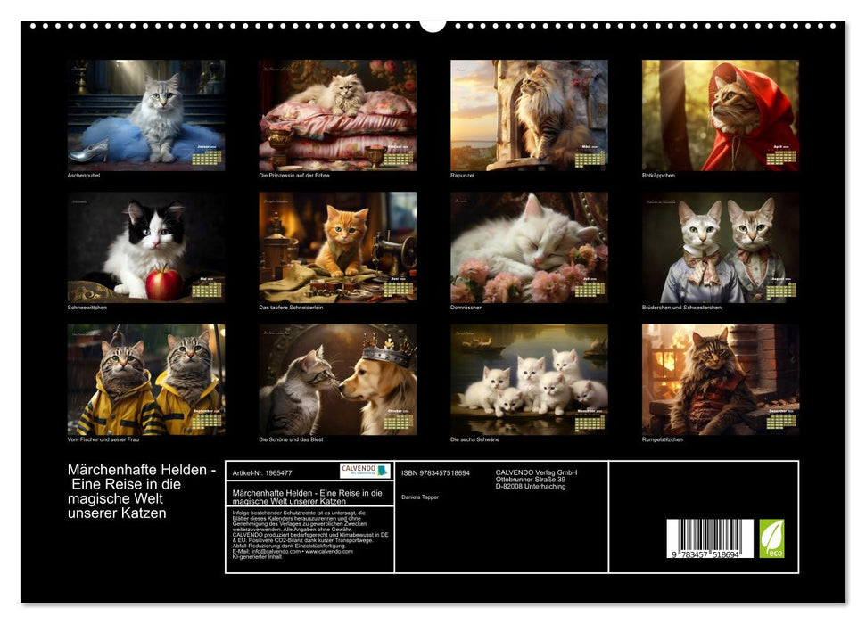 Märchenhafte Helden - Eine Reise in die magische Welt unserer Katzen (CALVENDO Premium Wandkalender 2026)