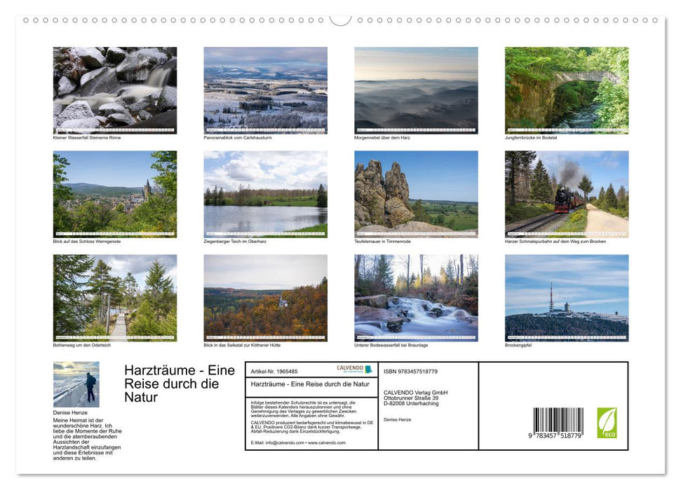 Harzträume - Eine Reise durch die Natur (CALVENDO Premium Wandkalender 2026)