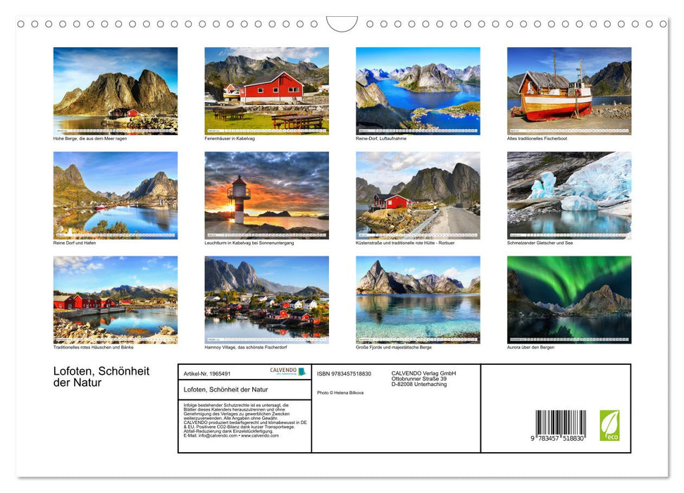 Lofoten, Schönheit der Natur (CALVENDO Wandkalender 2026)