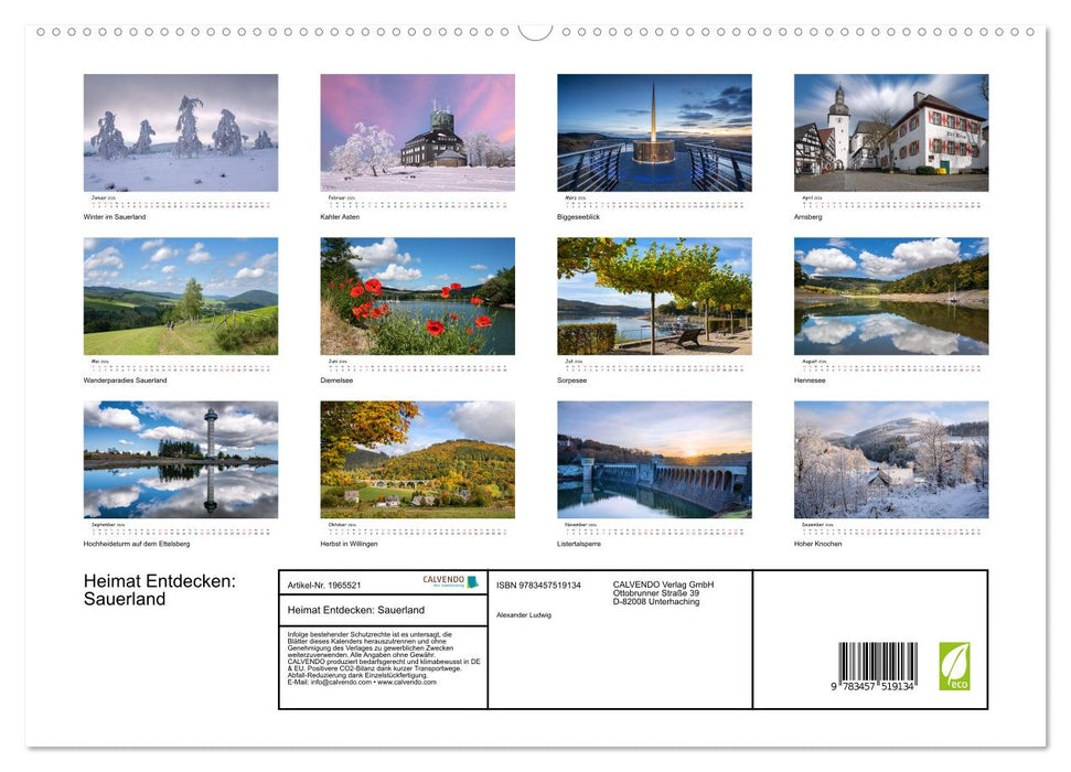 Heimat Entdecken: Sauerland (CALVENDO Premium Wandkalender 2026)