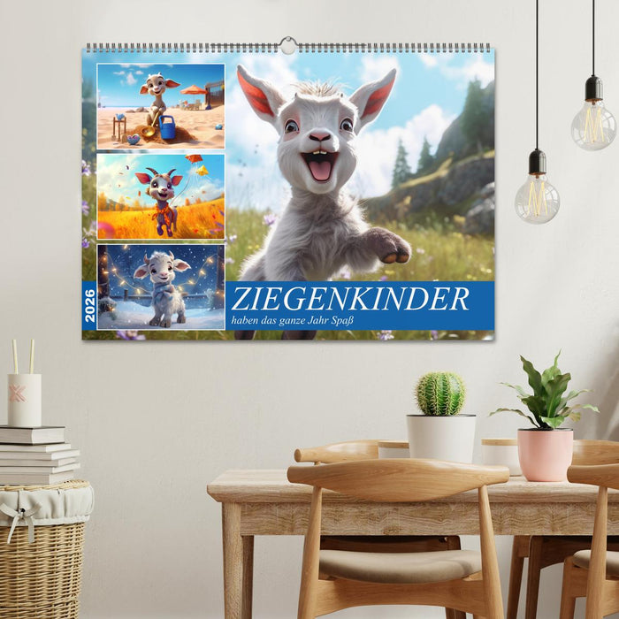 Ziegenkinder haben das ganze Jahr Spaß (CALVENDO Wandkalender 2026)