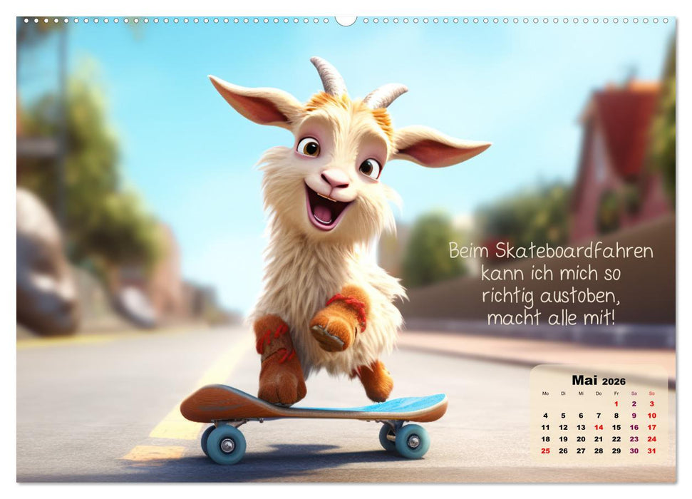 Ziegenkinder haben das ganze Jahr Spaß (CALVENDO Wandkalender 2026)