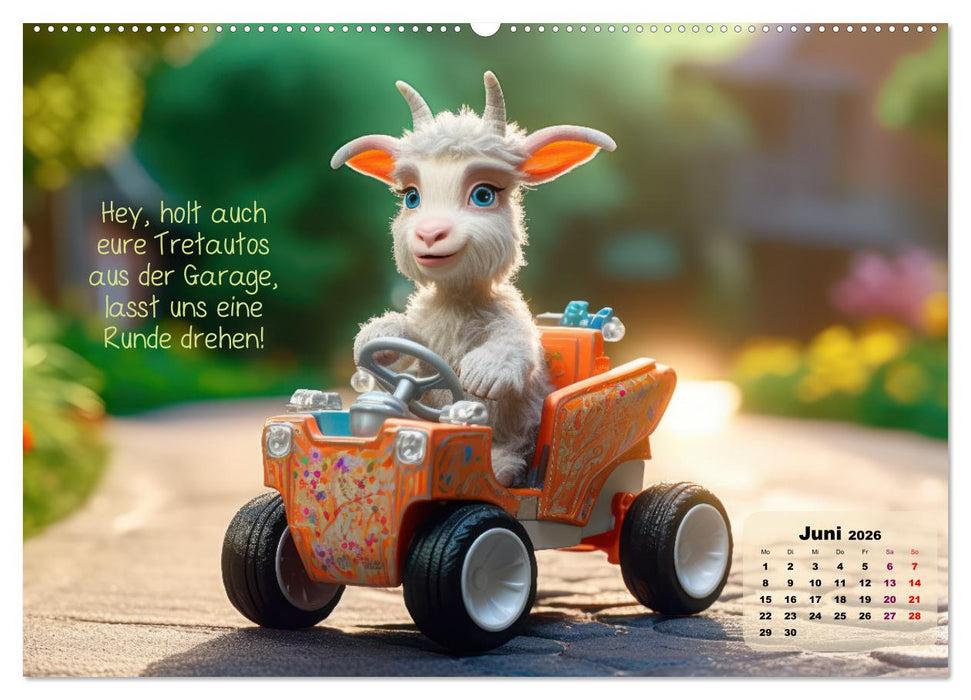 Ziegenkinder haben das ganze Jahr Spaß (CALVENDO Wandkalender 2026)
