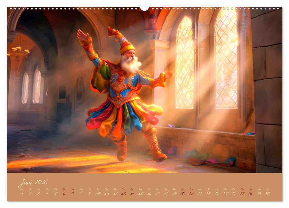 Drachentänzer - Bildgeschichten aus dem Mittelalter (CALVENDO Premium Wandkalender 2026)