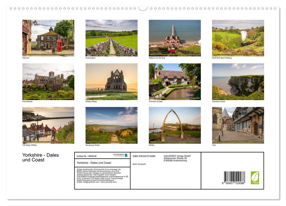 Yorkshire - Dales und Coast (CALVENDO Premium Wandkalender 2026)