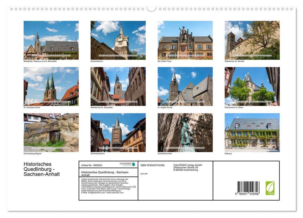 Historisches Quedlinburg - Sachsen-Anhalt (CALVENDO Premium Wandkalender 2026)