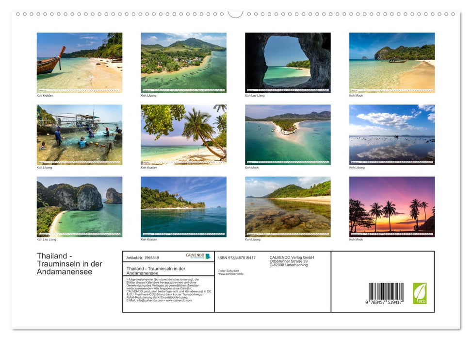 Thailand - Trauminseln in der Andamanensee (CALVENDO Premium Wandkalender 2026)